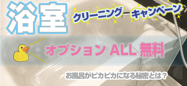 ハウスクリーニングキャンペーン｜浴室_オプションALL無料